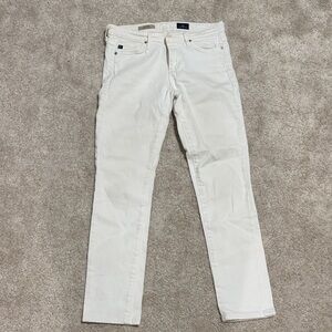 AG Adriano Goldschmied Women's White Cigarette Jeans